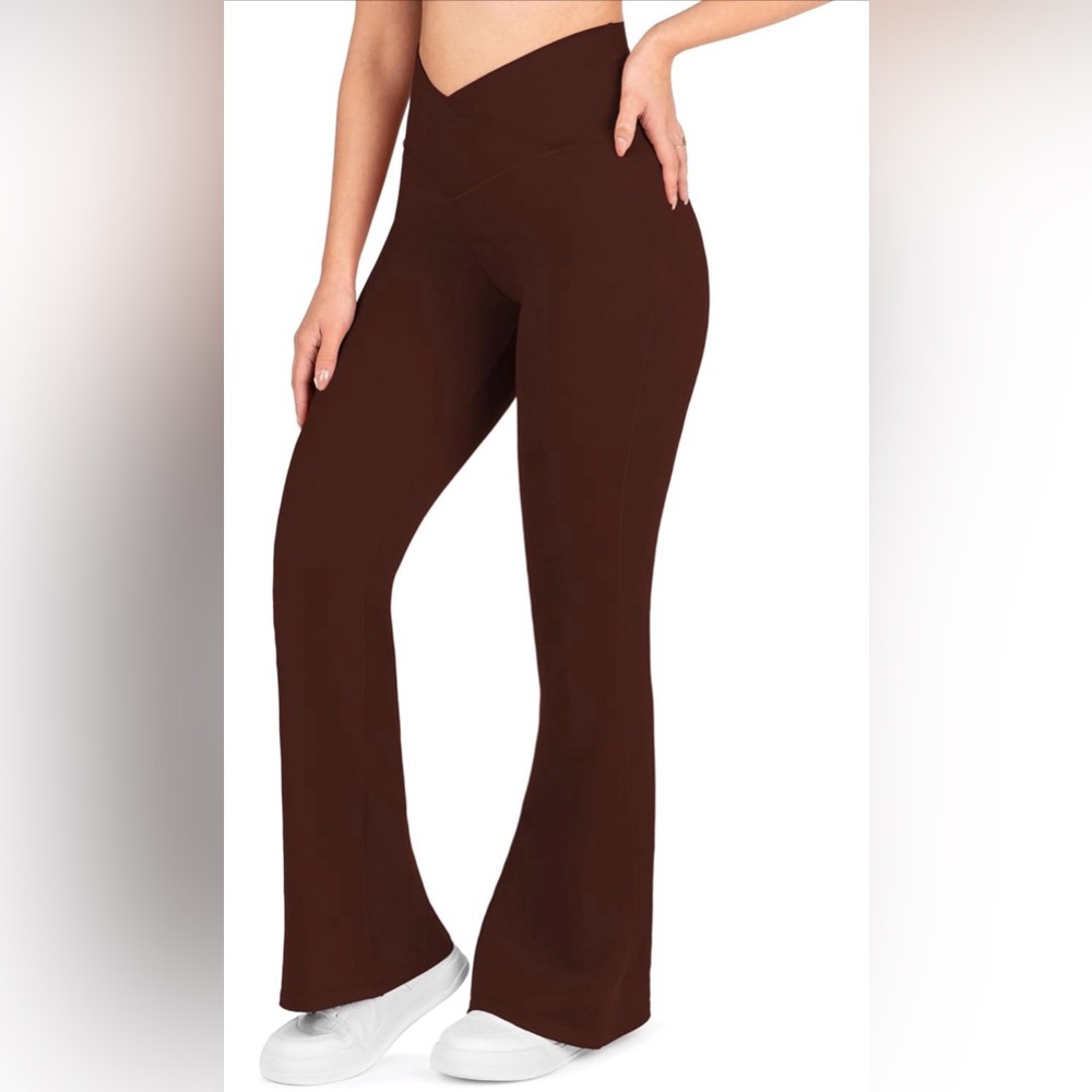 Nirlon Crossover Flare Yoga Pants High Waisted Buttery Soft NEW Multiple Sizes